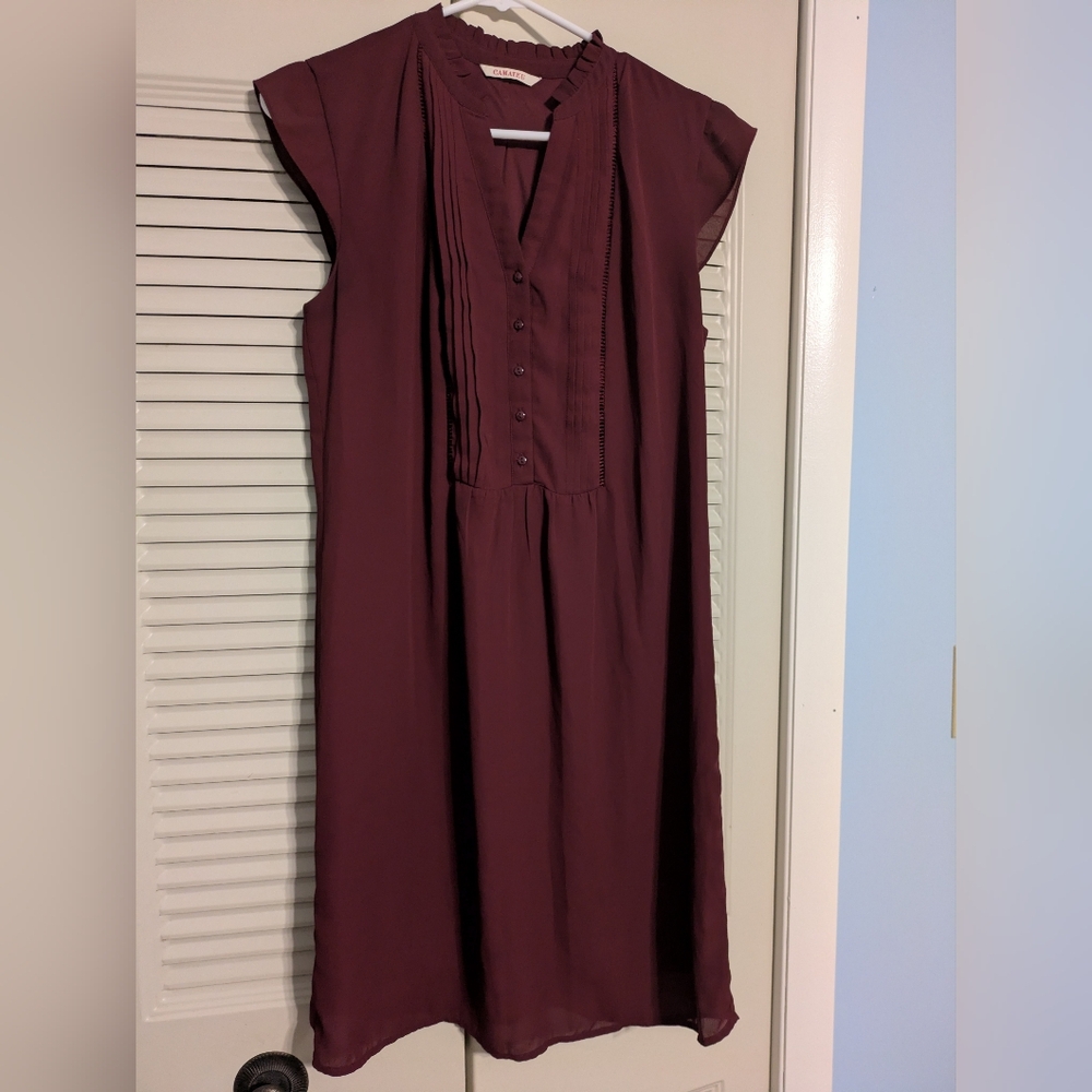 Chic Burgundy Midi Dress